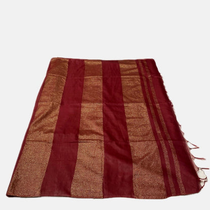 Semi Tussar Silk Saree in Maroon