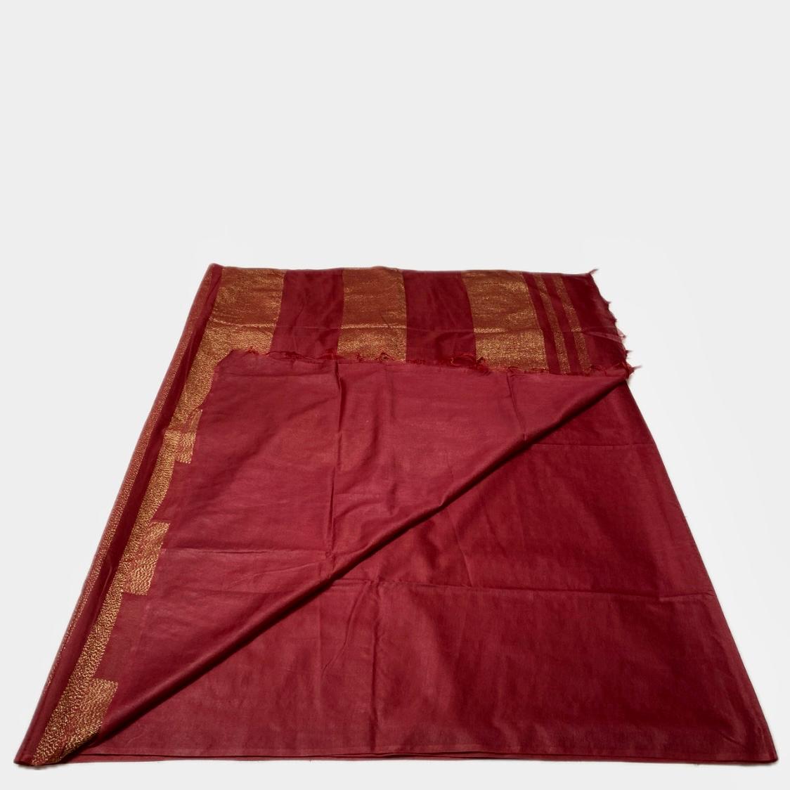 Semi Tussar Silk Saree in Maroon