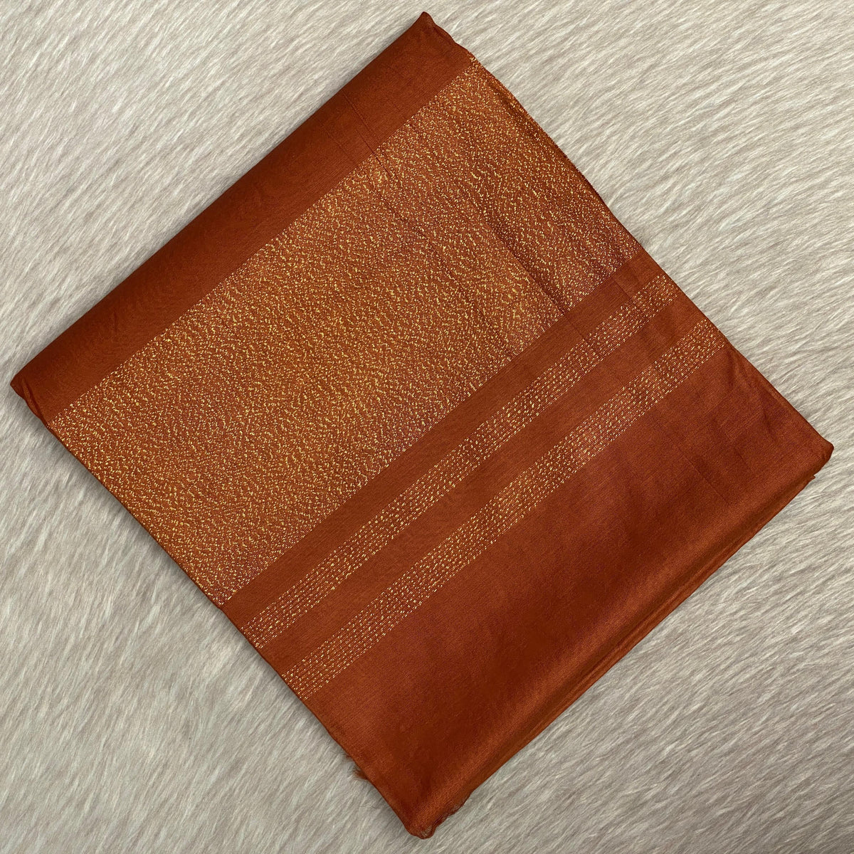 Semi Tussar Silk Saree in Light Rust Brown