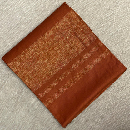 Semi Tussar Silk Saree in Light Rust Brown