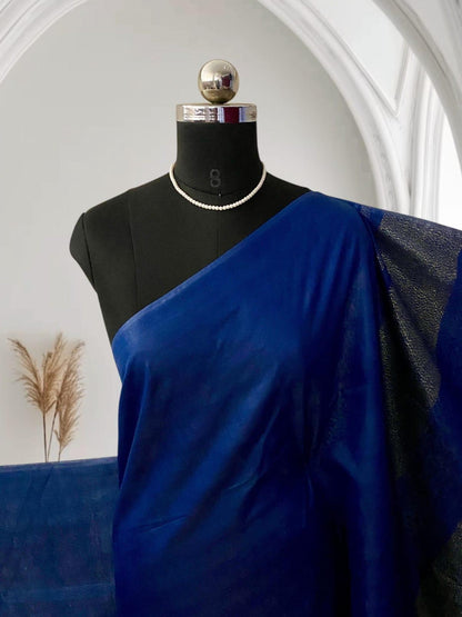 Semi Tussar Silk Saree in Blue