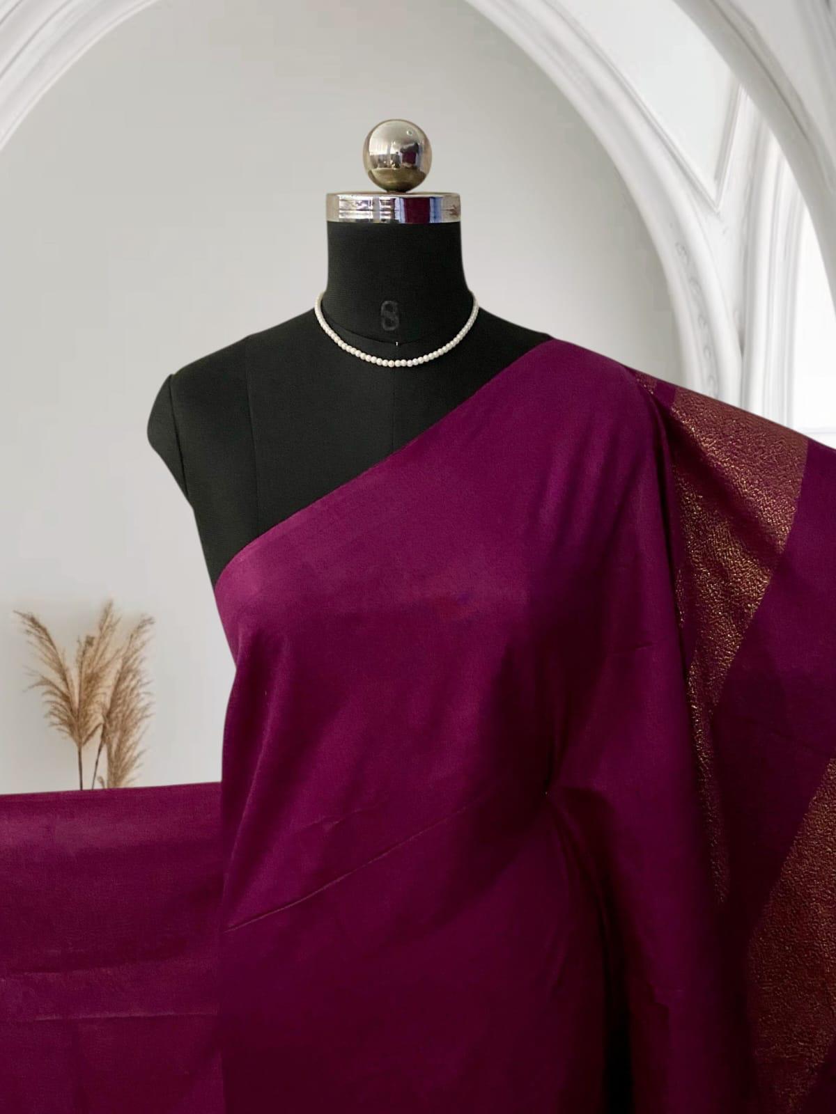 emi Tussar Silk Saree in Rich Wine