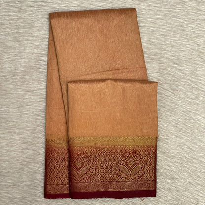 semi Jute Saree in Cream