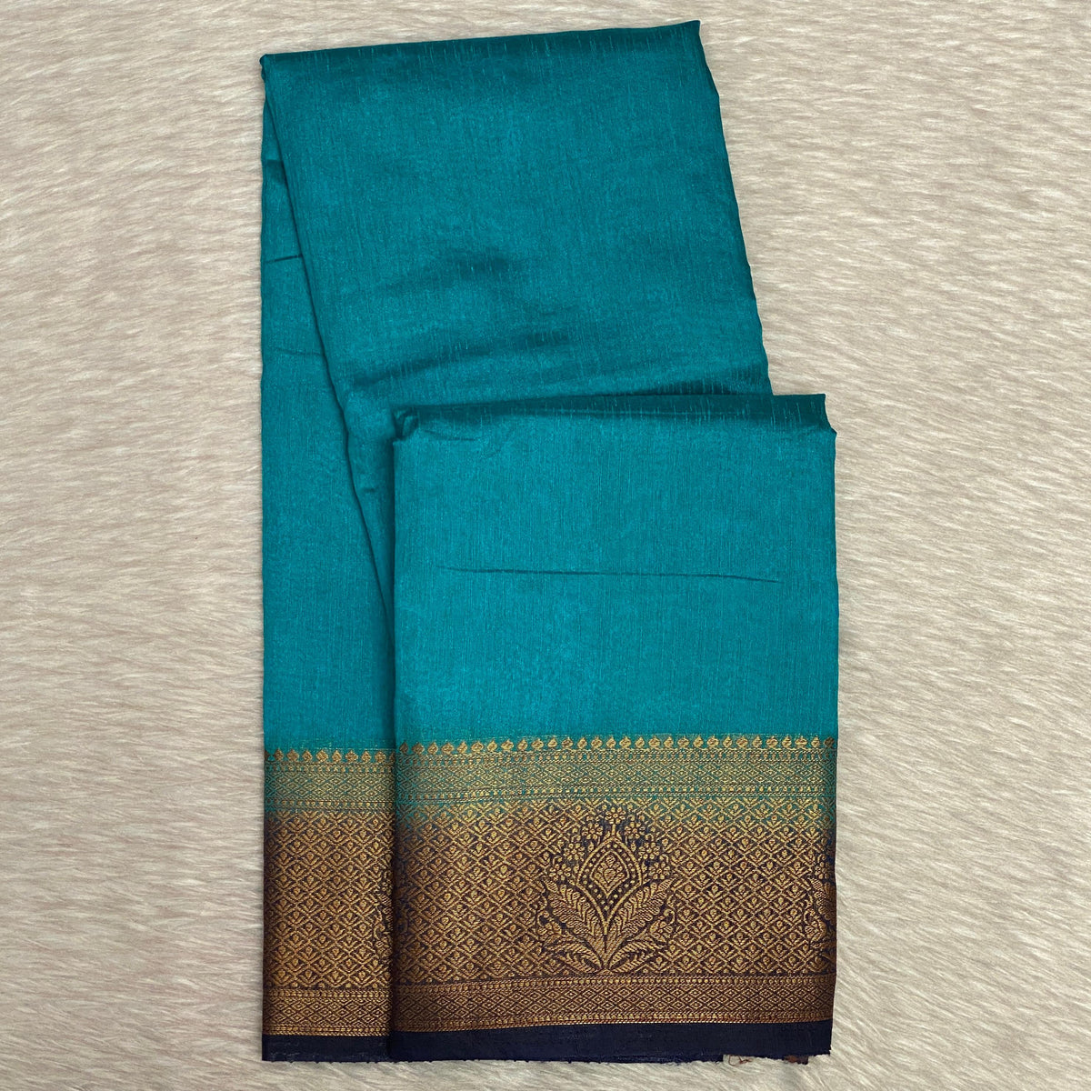 semi Jute Saree in Blue