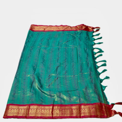 Kalki Pattu Saree in Peacock