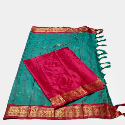 Kalki Pattu Saree in Peacock