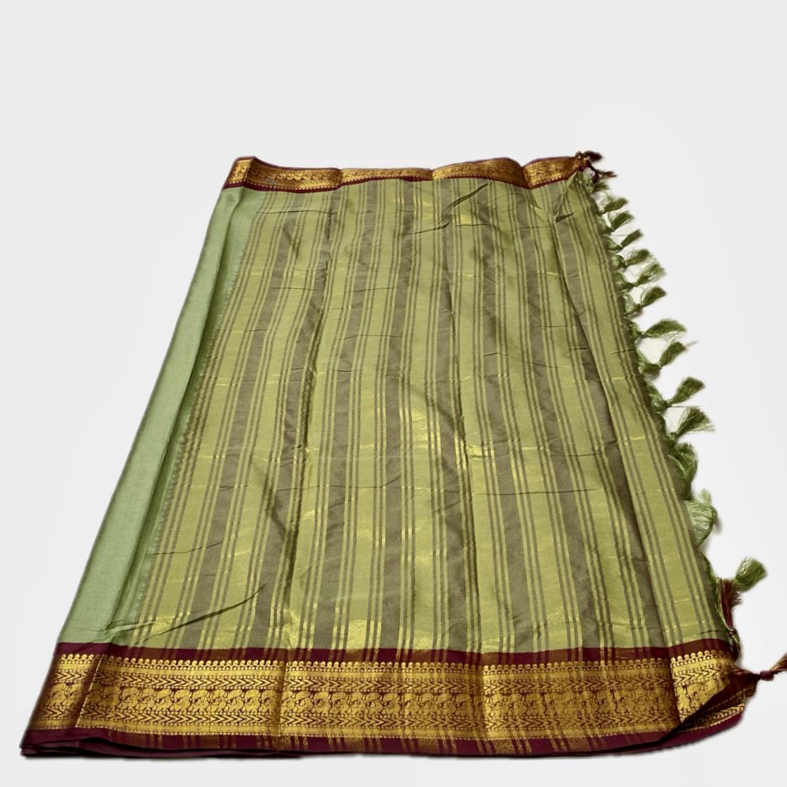 Kalki Pattu Saree in Pastel Green