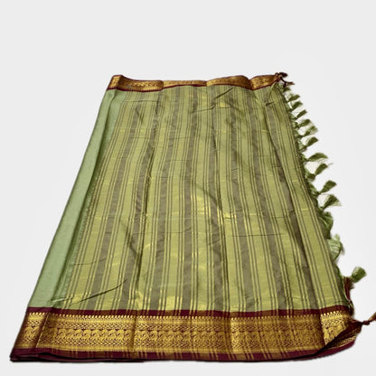 Kalki Pattu Saree in Pastel Green