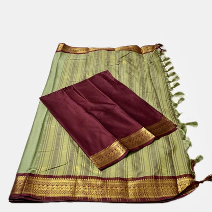 Kalki Pattu Saree in Pastel Green