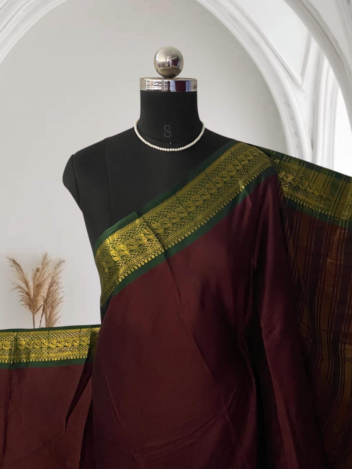 Kalki Pattu Saree in Maroon