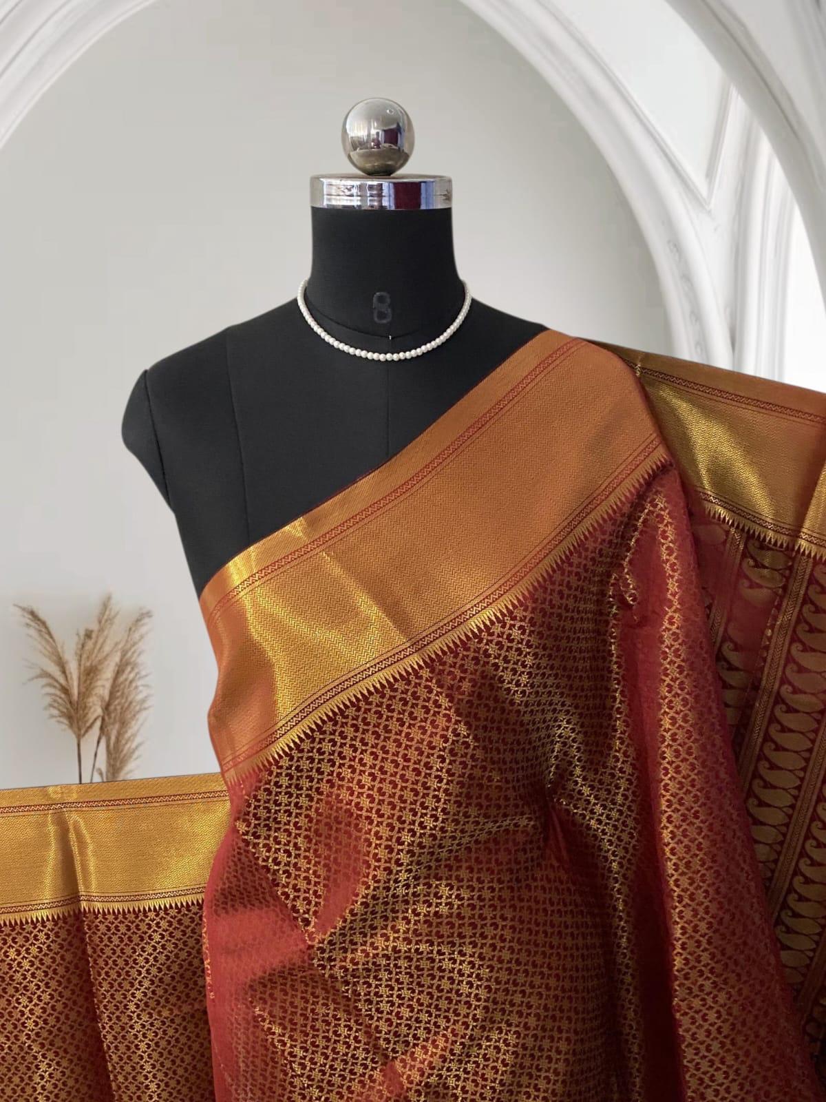 Thrisha wedding Silk Saree in Maroon