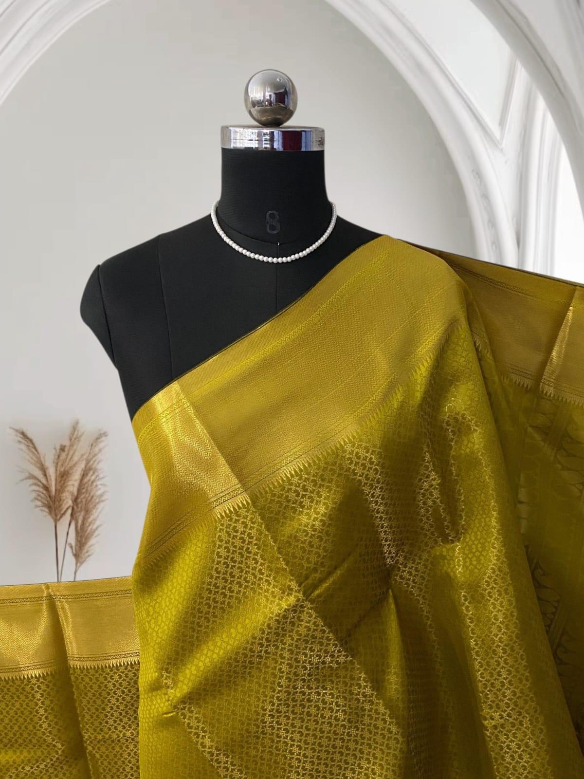 Thrisha wedding Silk Saree in Green