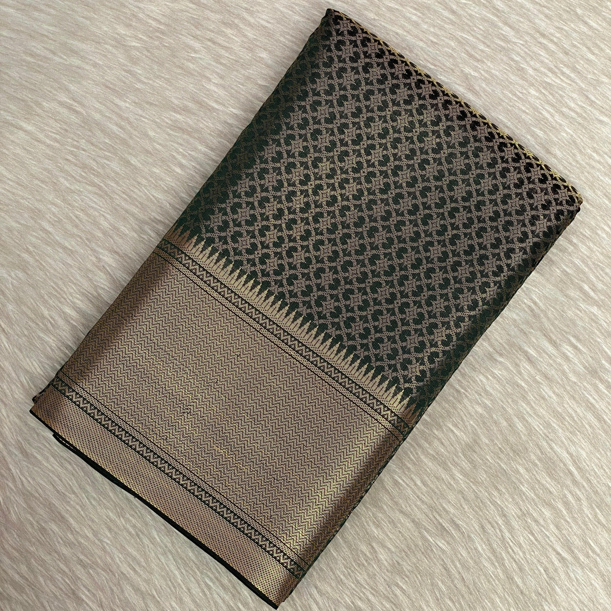 Thrisha wedding Silk Saree in Dark Green