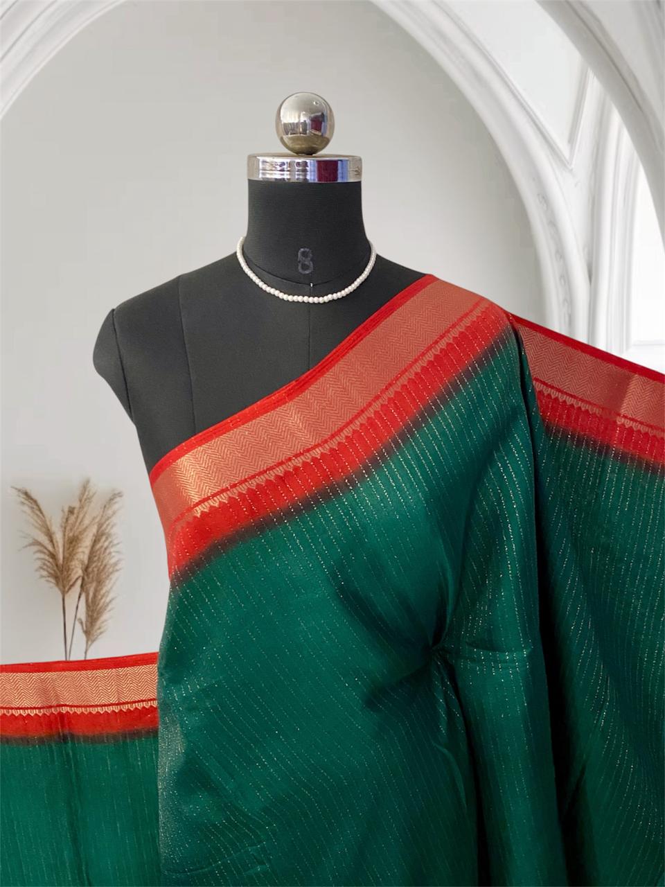 Monica Georgette Light weight Saree Green