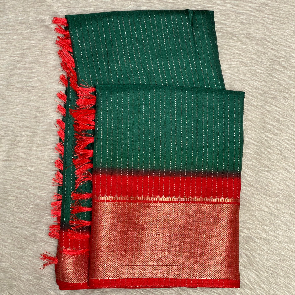 Monica Georgette Light weight Saree Green
