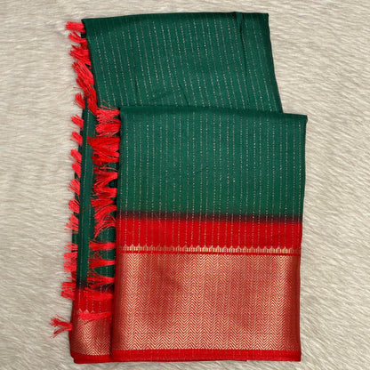 Monica Georgette Light weight Saree Green