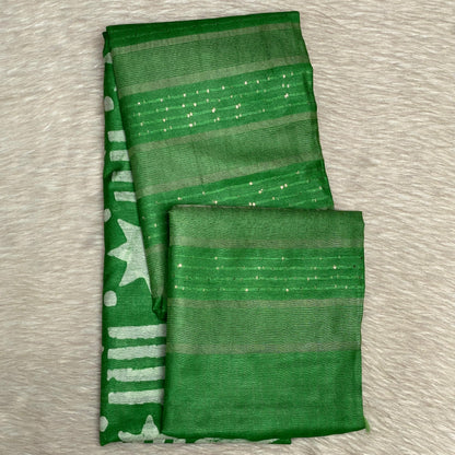 Kajal Rose Silk Saree in Green