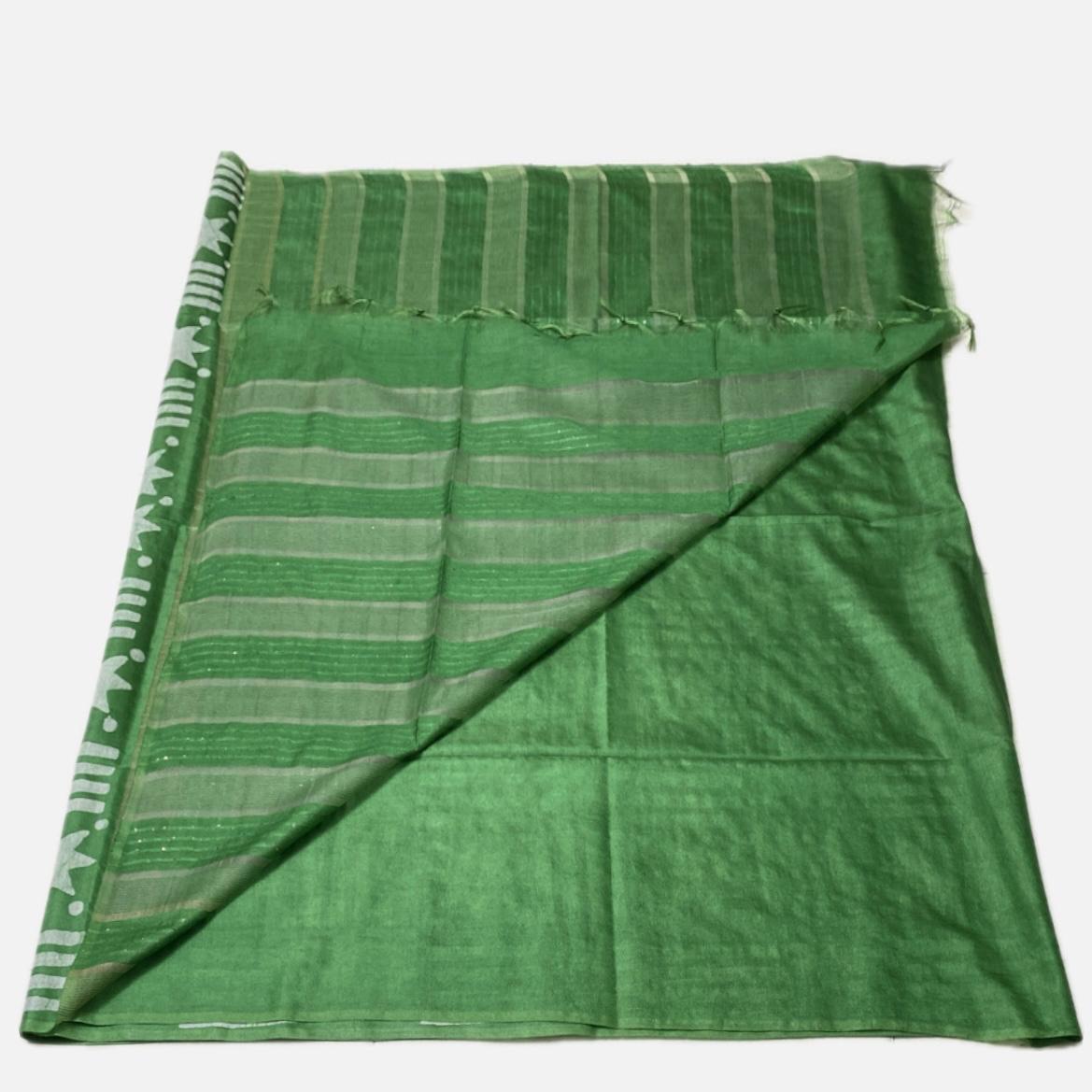 Kajal Rose Silk Saree in Green