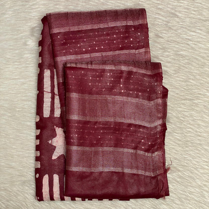 Kajal Rose Silk Saree in Maroon