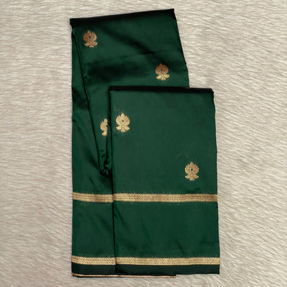 Aathmika Green Silk Saree with Golden Border Kara