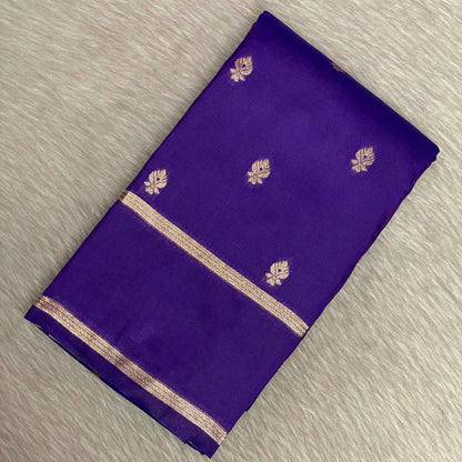 Aathmika Violet Silk Saree with Golden Border kara