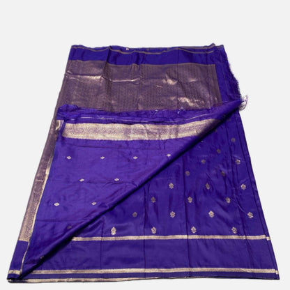 Aathmika Violet Silk Saree with Golden Border kara