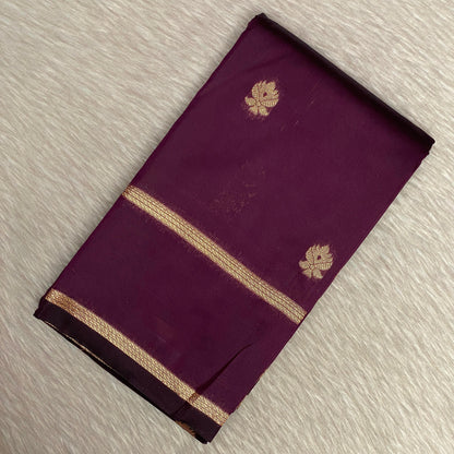 Aathmika Purple Silk Saree with Golden Border Kara