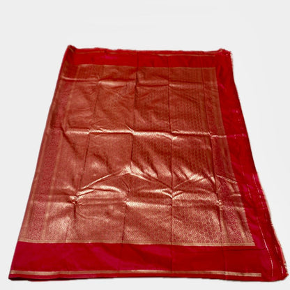 Aathmika Red Silk Saree with Golden Border Kara