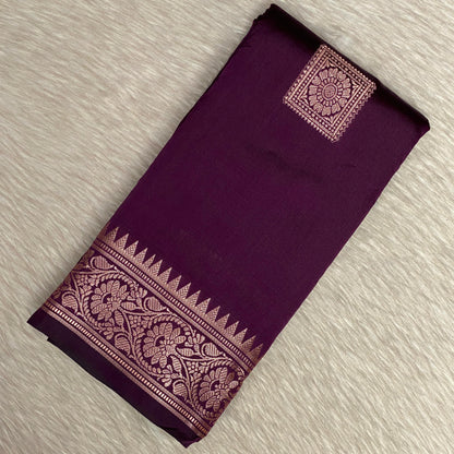 Seetha Soft Silk Saree with Square Design Violet