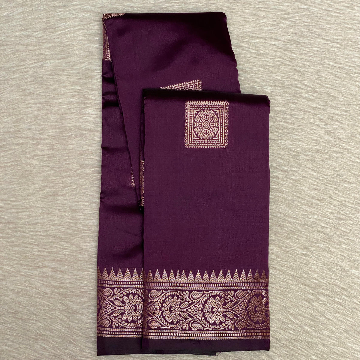 Seetha Soft Silk Saree with Square Design Violet