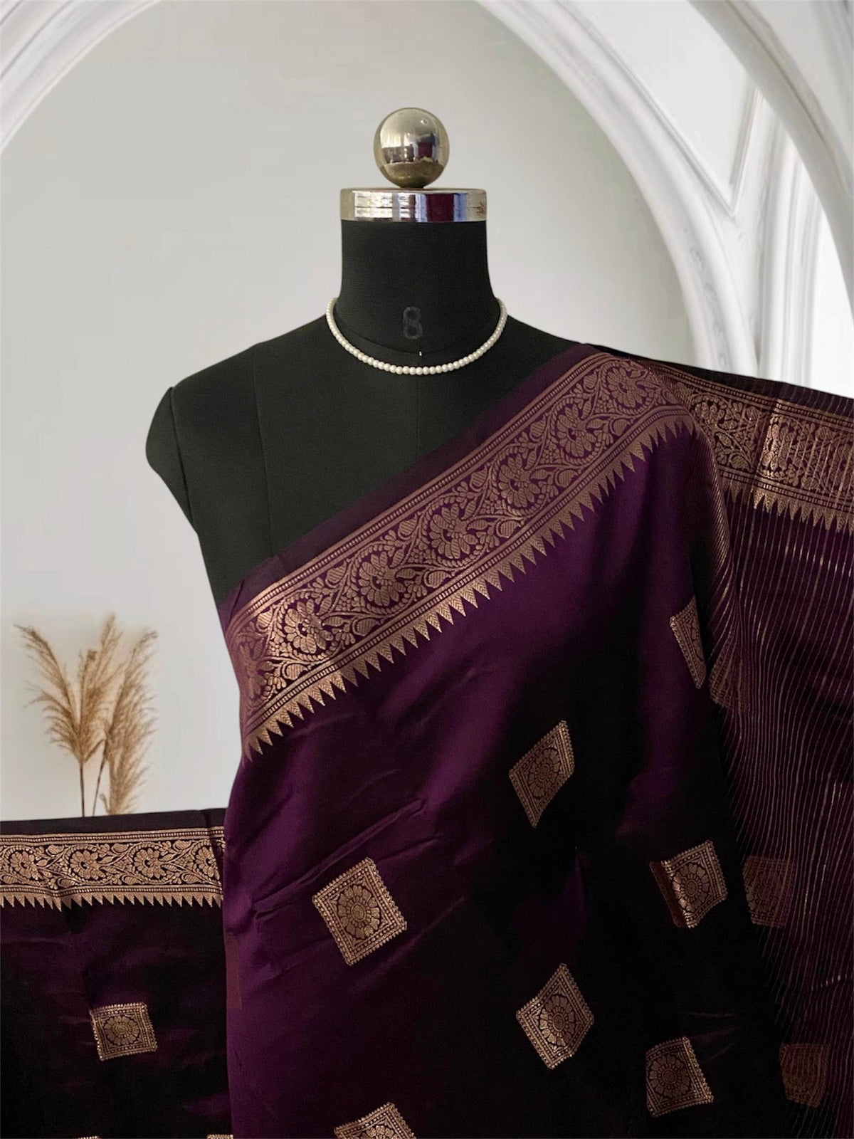 Seetha Soft Silk Saree with Square Design Violet