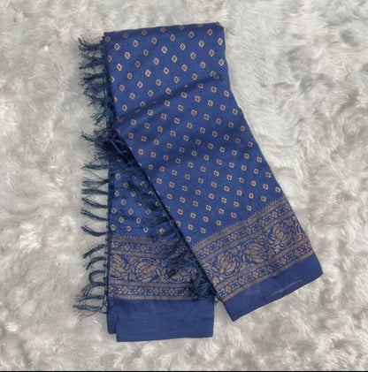 Leela Kashmiri Silk Fancy Saree Dress Code Blue