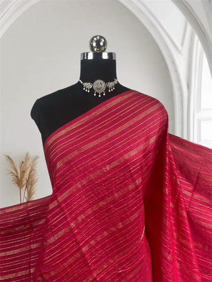 Vichithra Silk Saree in Golden Lines Pink