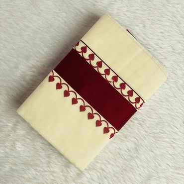 Set Mund with Design Border Meroon