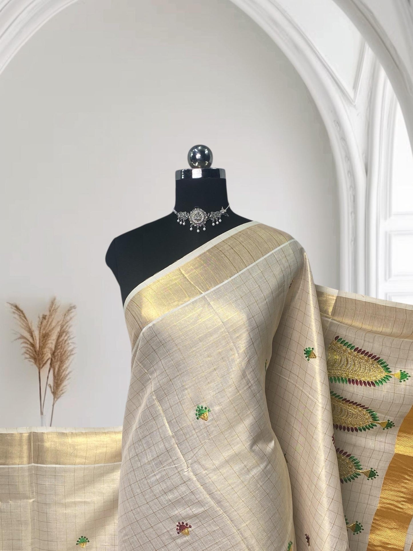 Swarna Nettipattom Kerala Tissue Saree 🐘👑