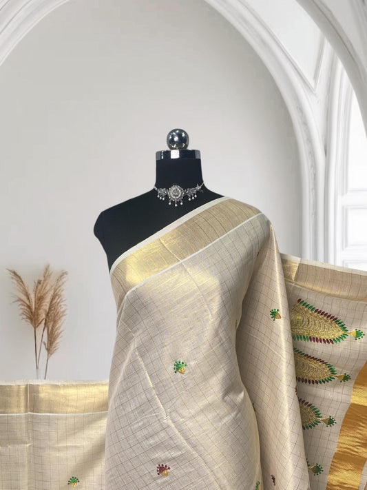 Swarna Nettipattom Kerala Tissue Saree 🐘👑