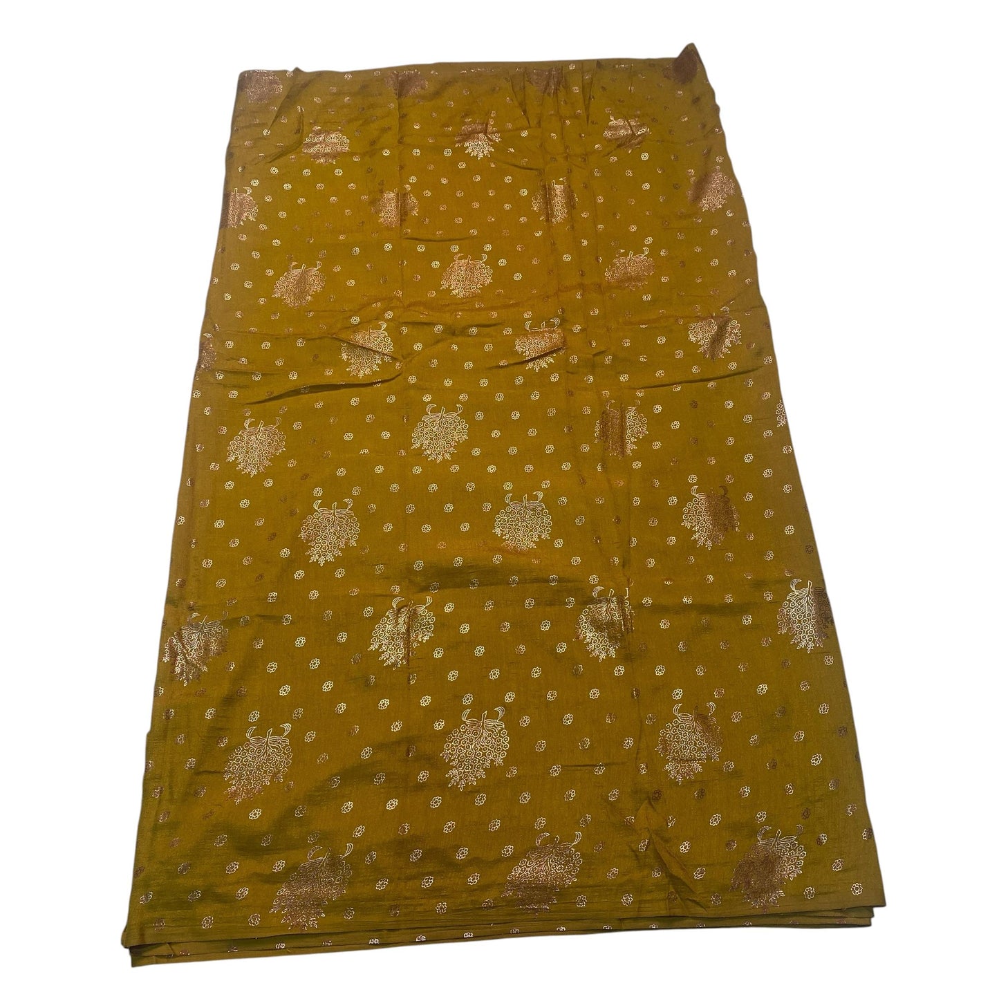 Vichithra Silk Saree with Floral Dot Pattern Mustard