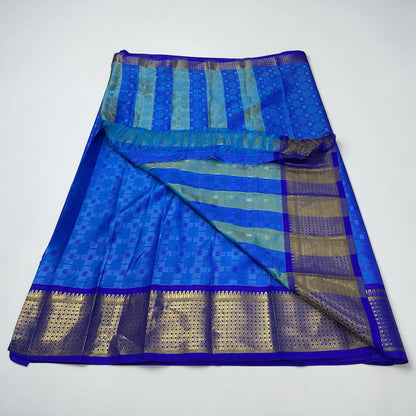 Veena Ocean Blue Cotton Saree