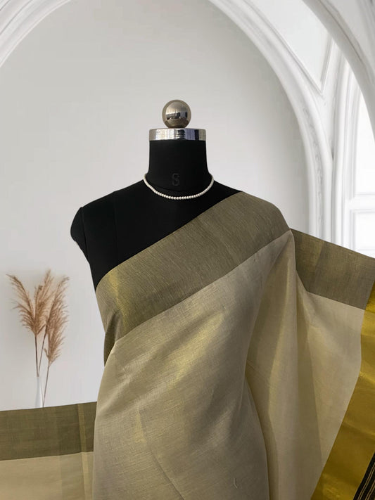 Karthika Black with Gold Zari Set Saree