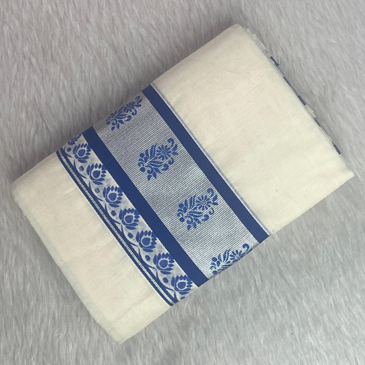 Anizham Set Mund with Floral Print Blue