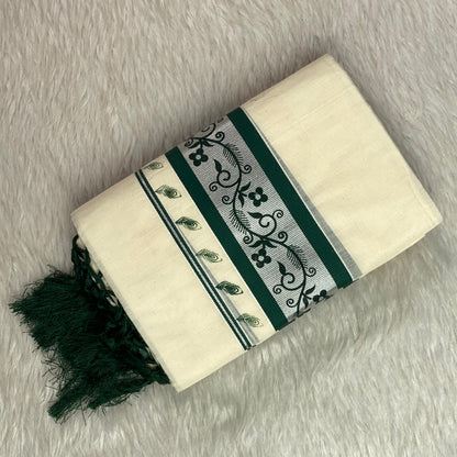 Anizham Set Mund with Floral Print Green