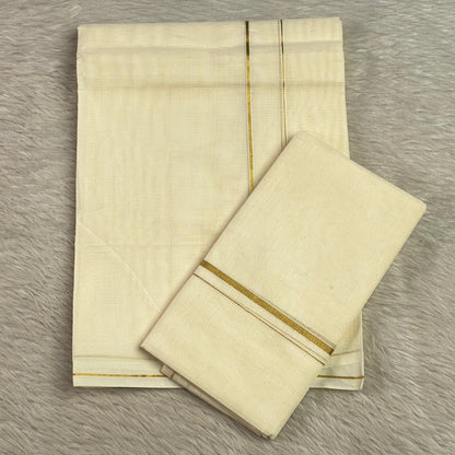 Nilavu Set mund with Thin Golden Border