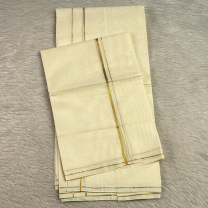 Nilavu Set mund with Thin Golden Border