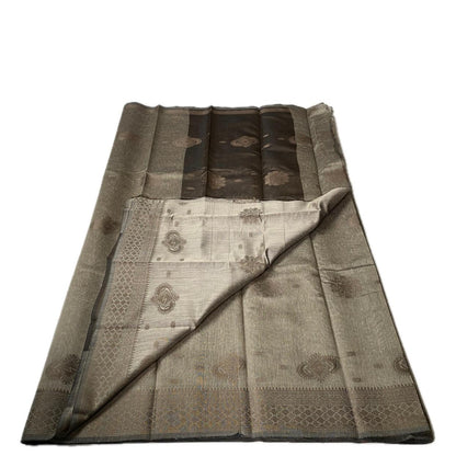 Cotton Floral Print Saree Grey