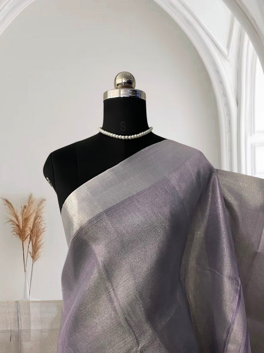 Manasa Light Weight Saree in Pearl Grey