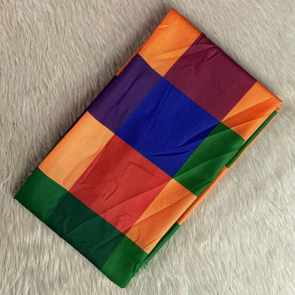 Hemangi Traditional Kerala Cotton Kasavu Saree with Madras Check Blouse Combo