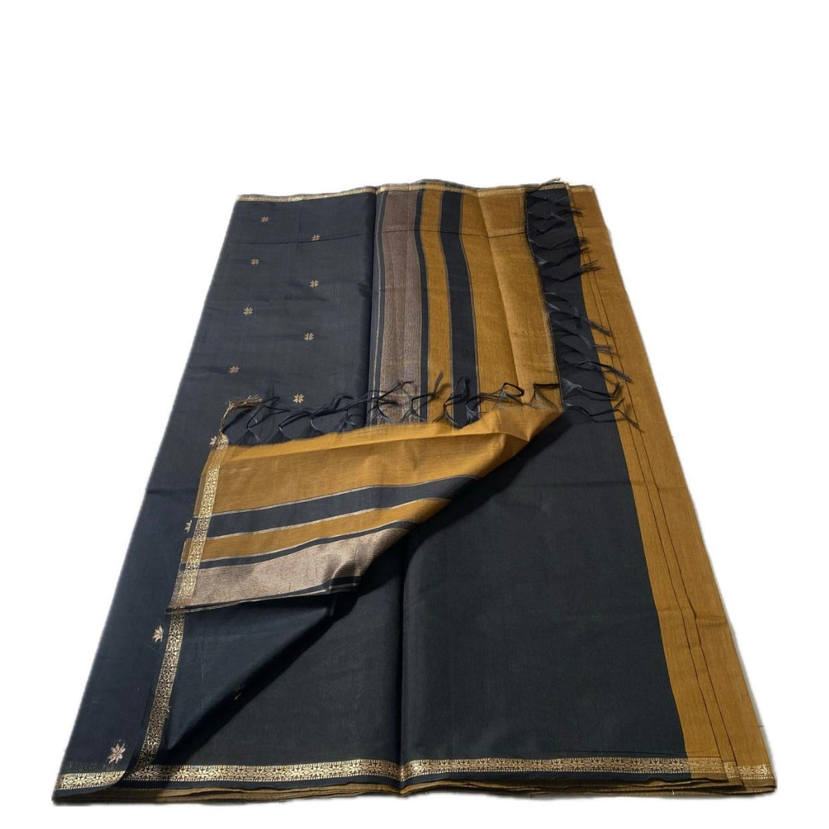 Maheshwari Cotton In Mustard and Black