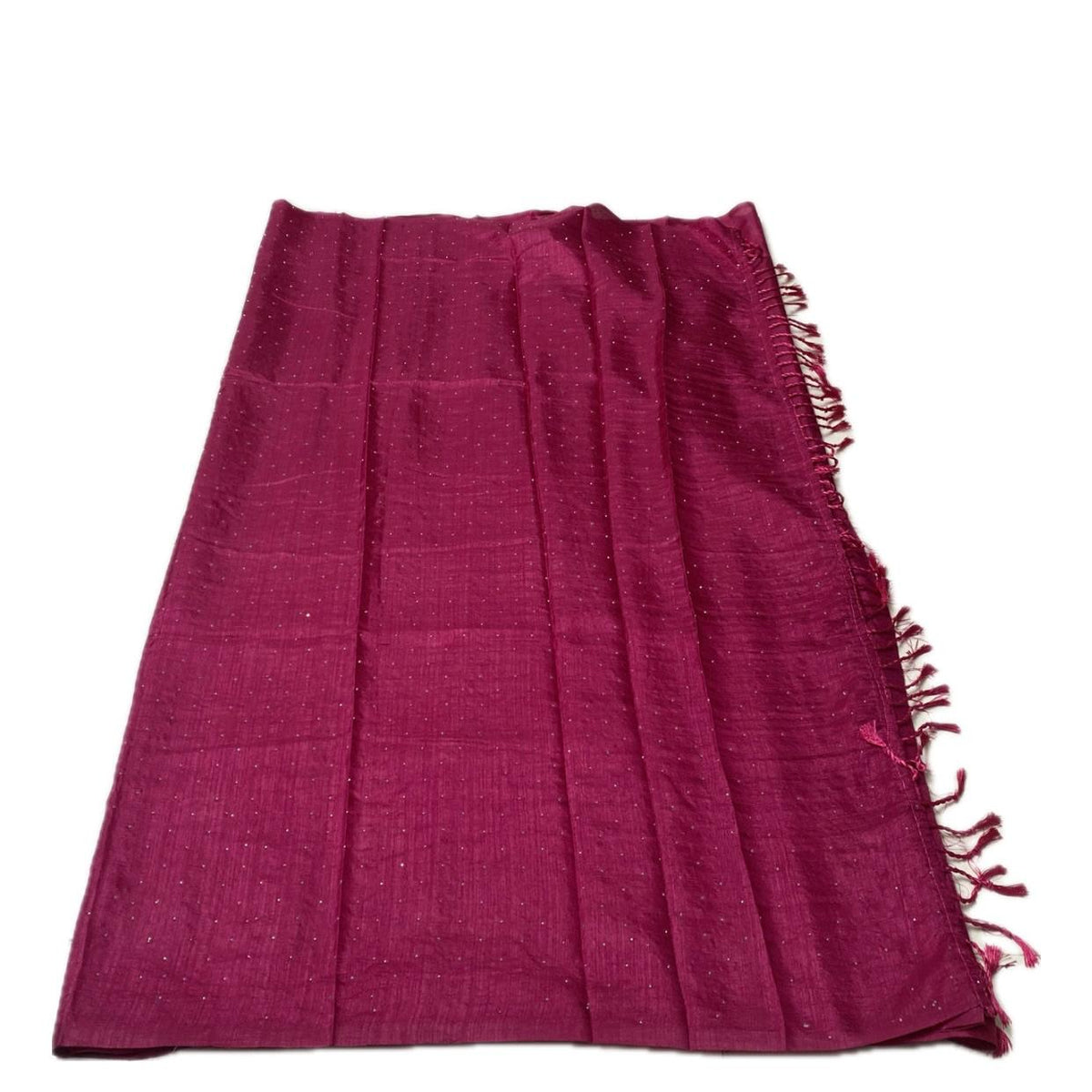kashmiri Silk Pink Saree with Silver Dots