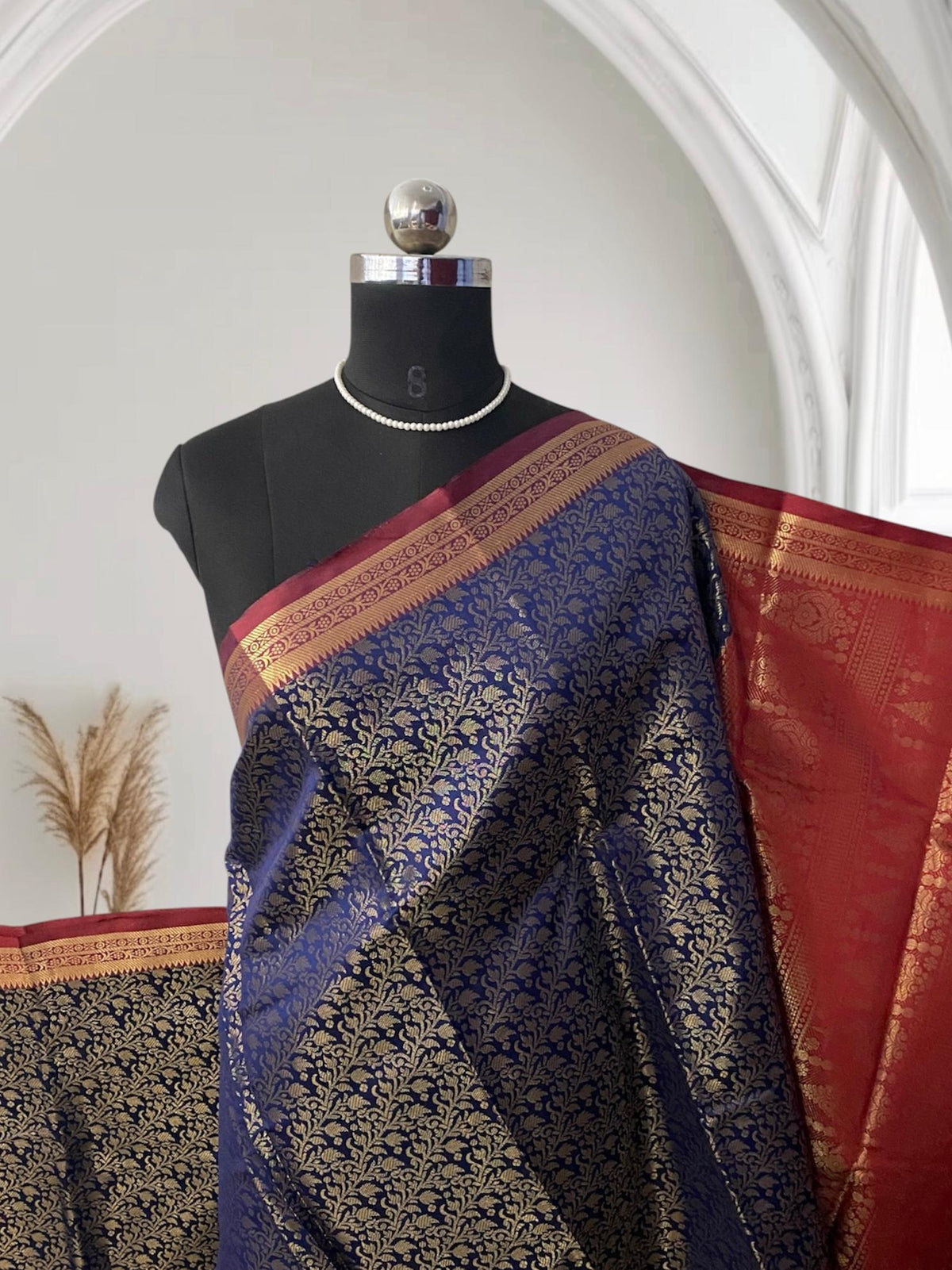 Semi Silk Saree in Blue (Wedding Collection)
