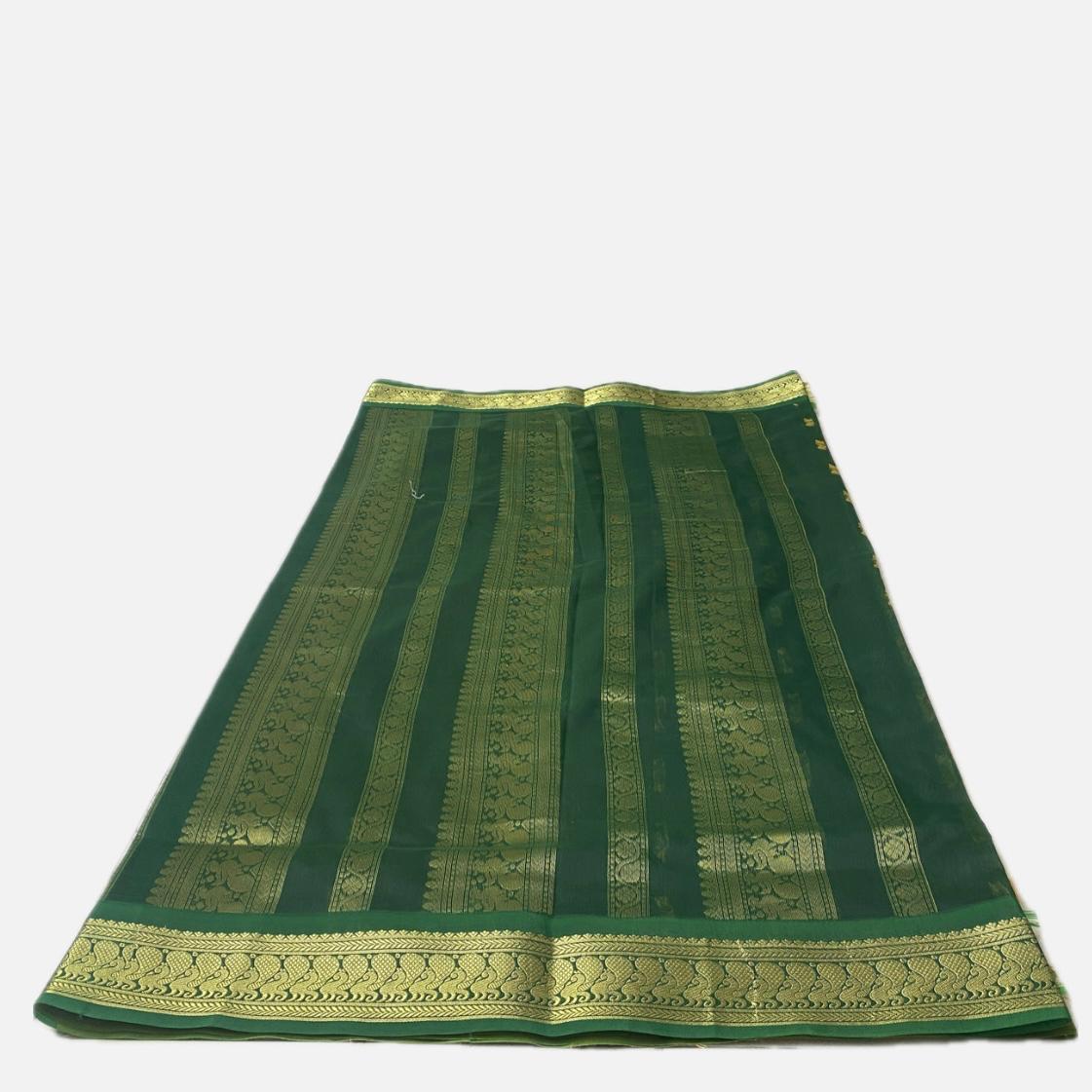 Kalyani Cotton Saree in Yellow and Green Combo